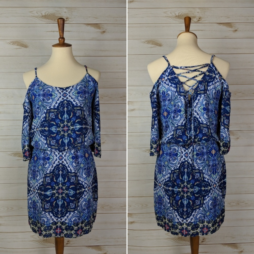 Bisou Bisou Off Shoulder Paisley Dress
